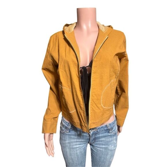 women's stretch nylon zip up thin casual hoodie short sweater M - Picture 1 of 6